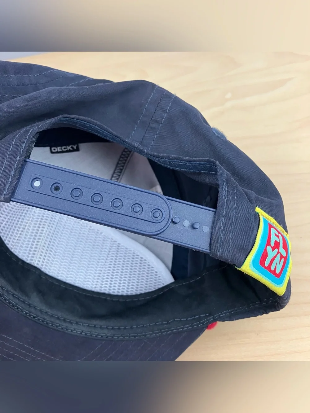 FLYN Snapback Rope Trucker Hat Navy Blue Pig Patch Logo